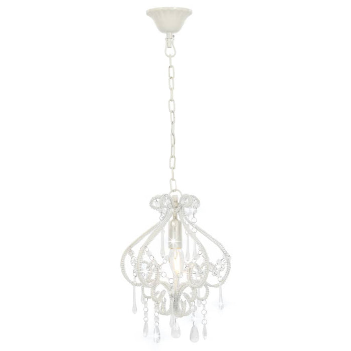 Lampadario con Perle Bianco Rotondo E14 281593