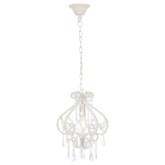 Lampadario con Perle Bianco Rotondo E14cod mxl 128450
