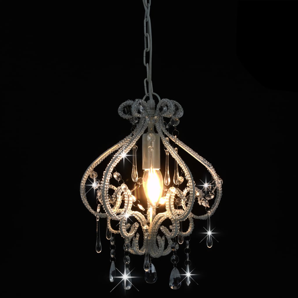 Lampadario con Perle Bianco Rotondo E14 281593