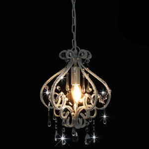 Lampadario con Perle Bianco Rotondo E14 281593