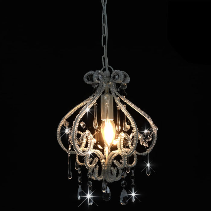 Lampadario con Perle Bianco Rotondo E14 281593