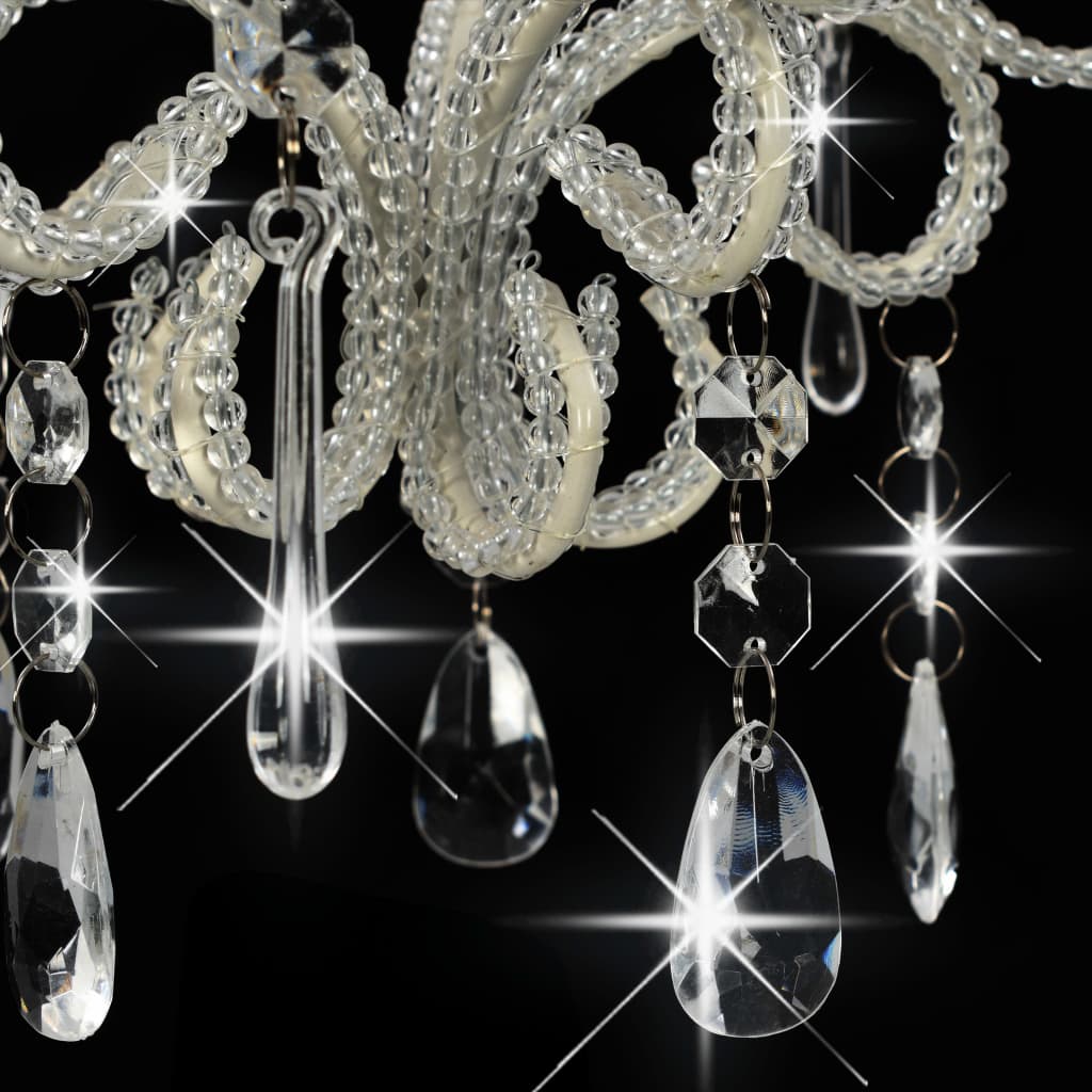 Lampadario con Perle Bianco Rotondo E14 281593