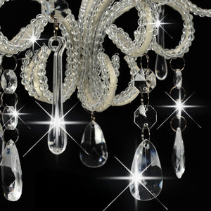 Lampadario con Perle Bianco Rotondo E14 281593