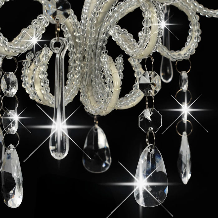 Lampadario con Perle Bianco Rotondo E14 281593