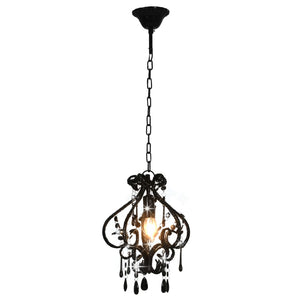 Lampadario con Perle Nero Rotondo E14cod mxl 103858