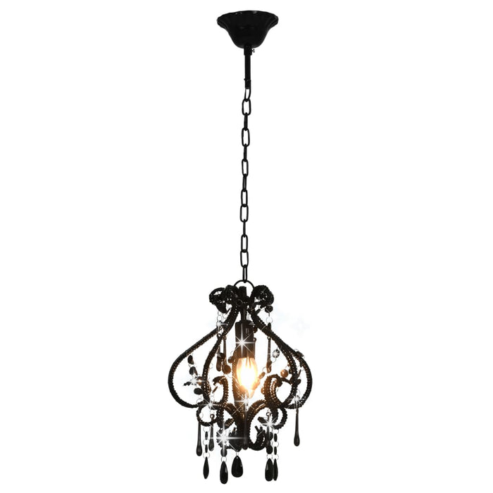 Lampadario con Perle Nero Rotondo E14 281594