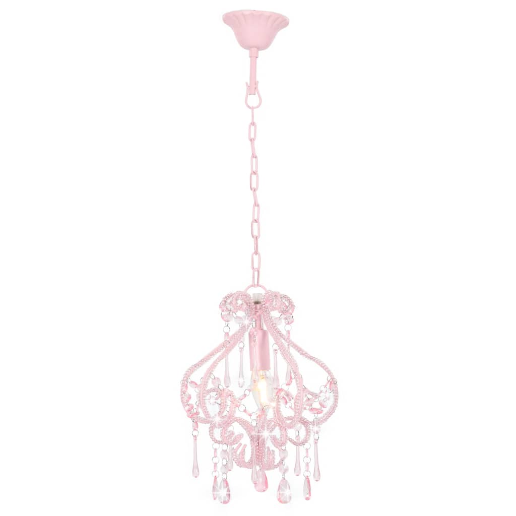 Lampadario con Perle Rosa Rotondo E14 281595