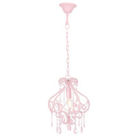 Lampadario con Perle Rosa Rotondo E14 281595