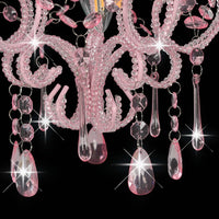 Lampadario con Perle Rosa Rotondo E14 281595