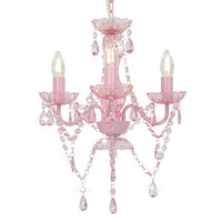 Lampadario con Perline Rosa Tondo 3 E14cod mxl 127823
