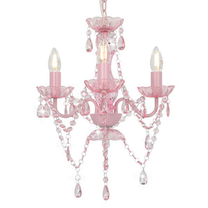 Lampadario con Perline Rosa Tondo 3 E14cod mxl 127823
