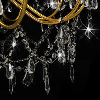 Lampadario con Perline Dorato 12 Lampadine E14 cod mxl 44612