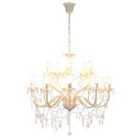 Candelabro a 2 Livelli Bianco 15 Lampadine E14 cod mxl 53549