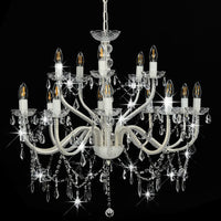 Candelabro a 2 Livelli Bianco 15 Lampadine E14 281612