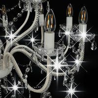 Candelabro a 2 Livelli Bianco 15 Lampadine E14 281612
