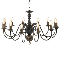 Candelabro Stile Anticato Nero 12 Lampadine E14 cod mxl 50397