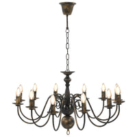 Candelabro Stile Anticato Nero 12 Lampadine E14 cod mxl 50397