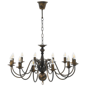 Candelabro Stile Anticato Nero 12 Lampadine E14 cod mxl 50397