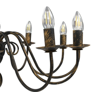Candelabro Stile Anticato Nero 12 Lampadine E14 281621