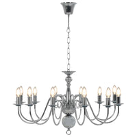 Lampadario Argento 12 Lampadine Attacco E14 cod mxl 48720