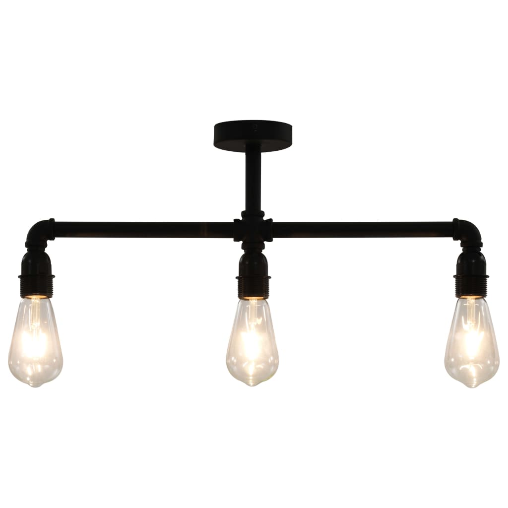 vidaXL Lampadario Nero per 3 Lampadine E27