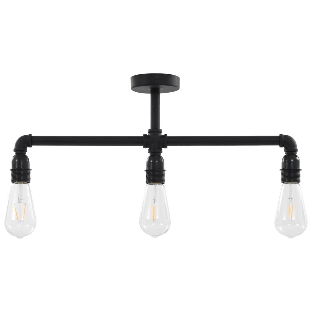vidaXL Lampadario Nero per 3 Lampadine E27