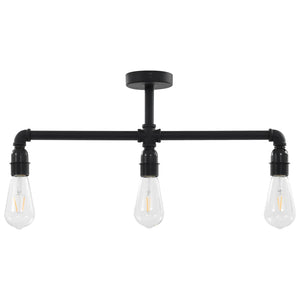 vidaXL Lampadario Nero per 3 Lampadine E27
