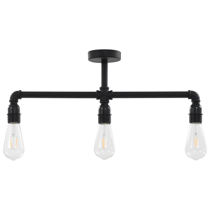 vidaXL Lampadario Nero per 3 Lampadine E27