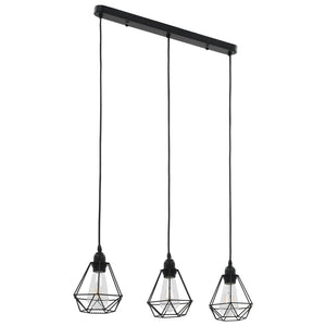 Lampadario con Design Diamante Nero 3 Lampadine E27cod mxl 95384