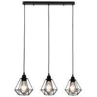 Lampadario con Design Diamante Nero 3 Lampadine E27cod mxl 95384