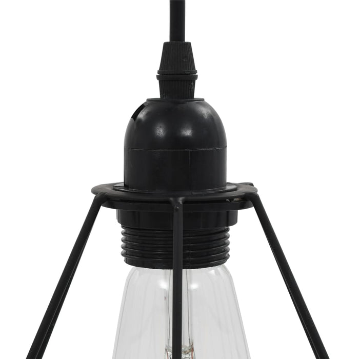 Lampadario con Design Diamante Nero 3 Lampadine E27 281633