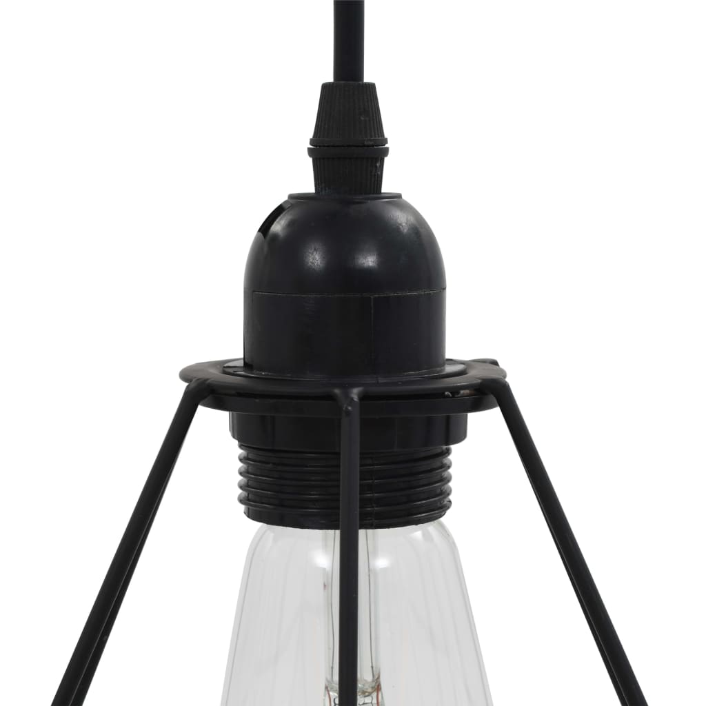 Lampadario con Design Diamante Nero 3 Lampadine E27 cod mxl 77602