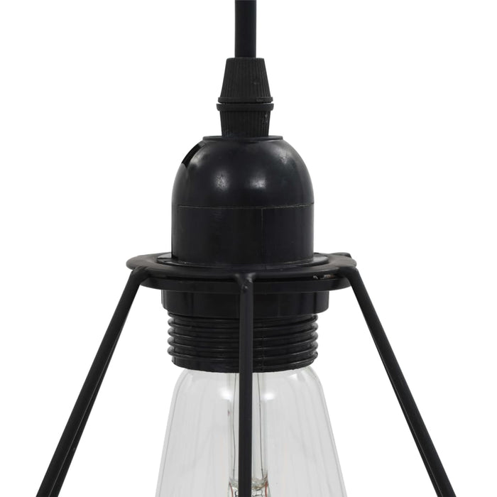 Lampadario con Design Diamante Nero 3 Lampadine E27 cod mxl 77602