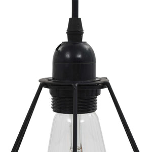 Lampadario con Design Diamante Nero 3 Lampadine E27 281634