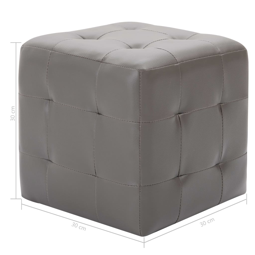 Comodini 2 pz Grigio 30x30x30 cm in Similpelle 249013