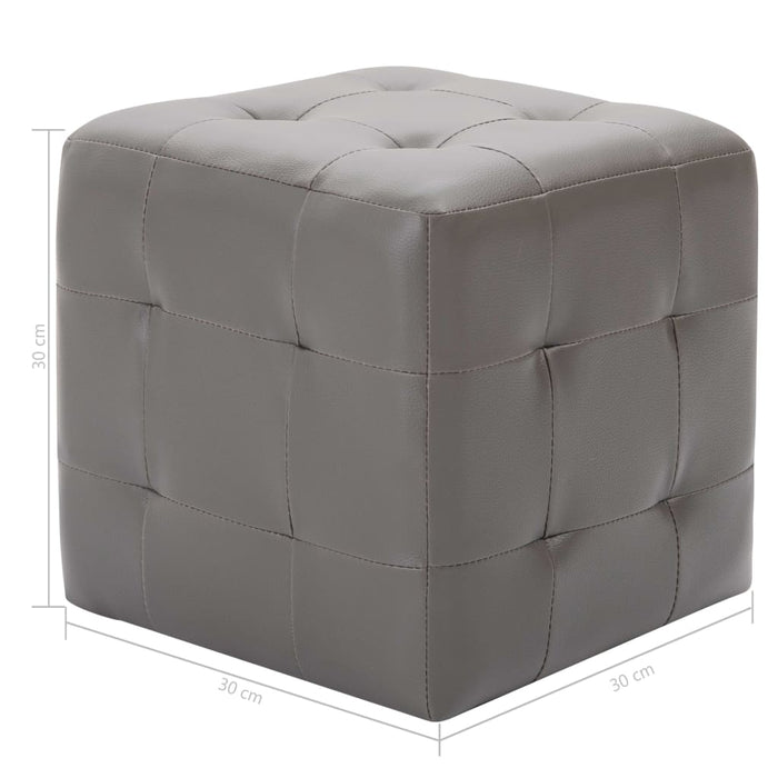 Comodini 2 pz Grigio 30x30x30 cm in Similpelle 249013