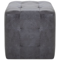 Comodini 2 pz Grigio 30x30x30 cm in Similpelle Scamosciata 249015