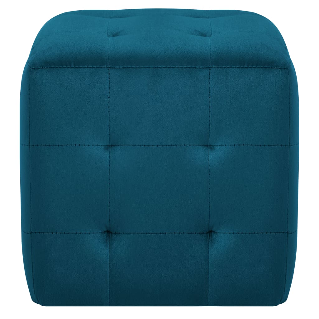 Comodini 2 pz Blu 30x30x30 cm in Tessuto Vellutato 249016