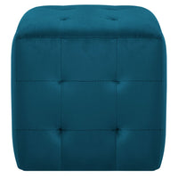 Comodini 2 pz Blu 30x30x30 cm in Tessuto Vellutato 249016