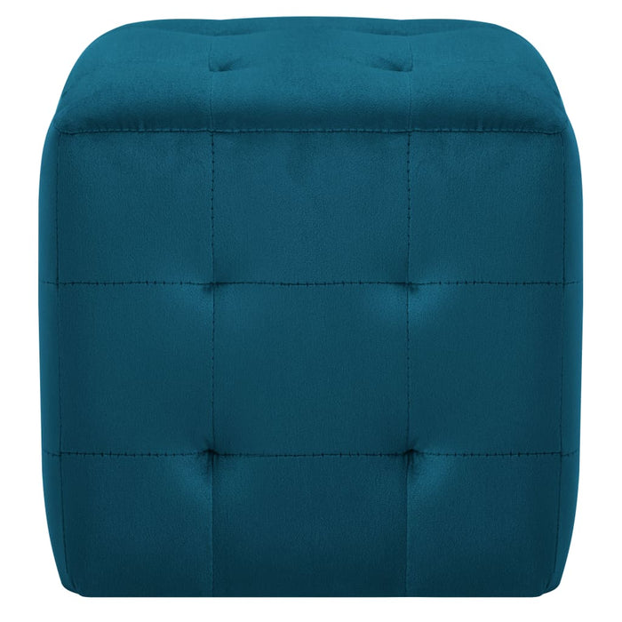 Comodini 2 pz Blu 30x30x30 cm in Tessuto Vellutato 249016