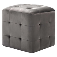 Comodini 2 pz Grigio 30x30x30 cm in Tessuto Vellutato 249017
