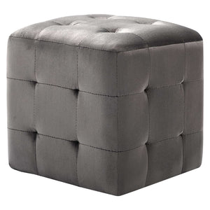Comodini 2 pz Grigio 30x30x30 cm in Tessuto Vellutato 249017