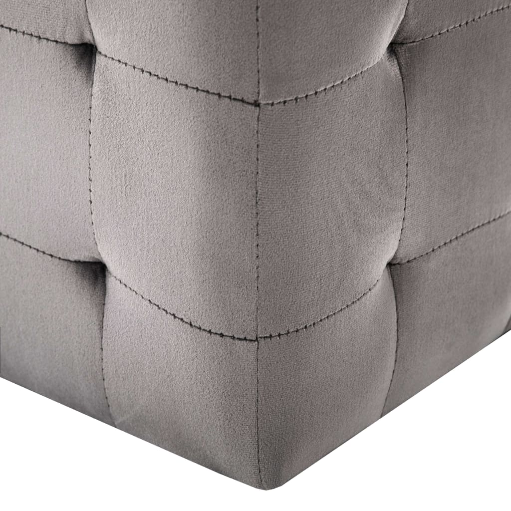 Comodini 2 pz Grigio 30x30x30 cm in Tessuto Vellutato 249017