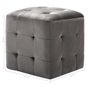 Comodini 2 pz Grigio 30x30x30 cm in Tessuto Vellutato 249017