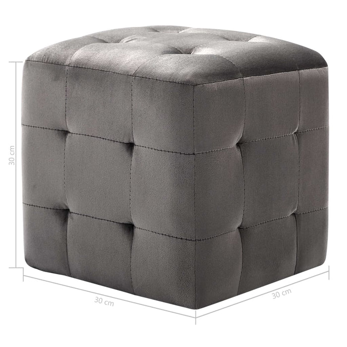 Comodini 2 pz Grigio 30x30x30 cm in Tessuto Vellutato 249017