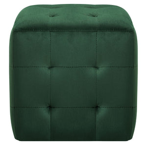 Comodini 2 pz Verde 30x30x30 cm in Tessuto Vellutato 249019