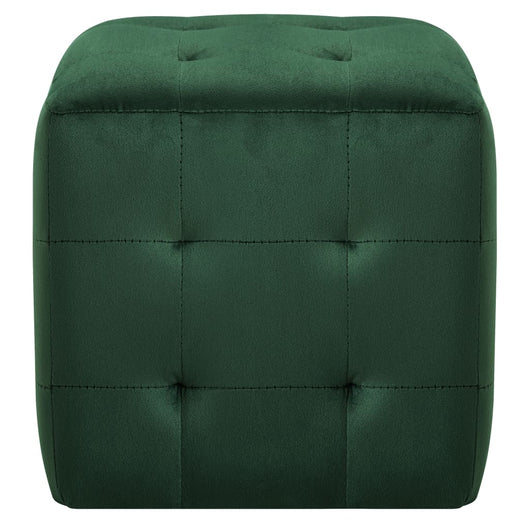 Comodini 2 pz Verde 30x30x30 cm in Tessuto Vellutato 249019