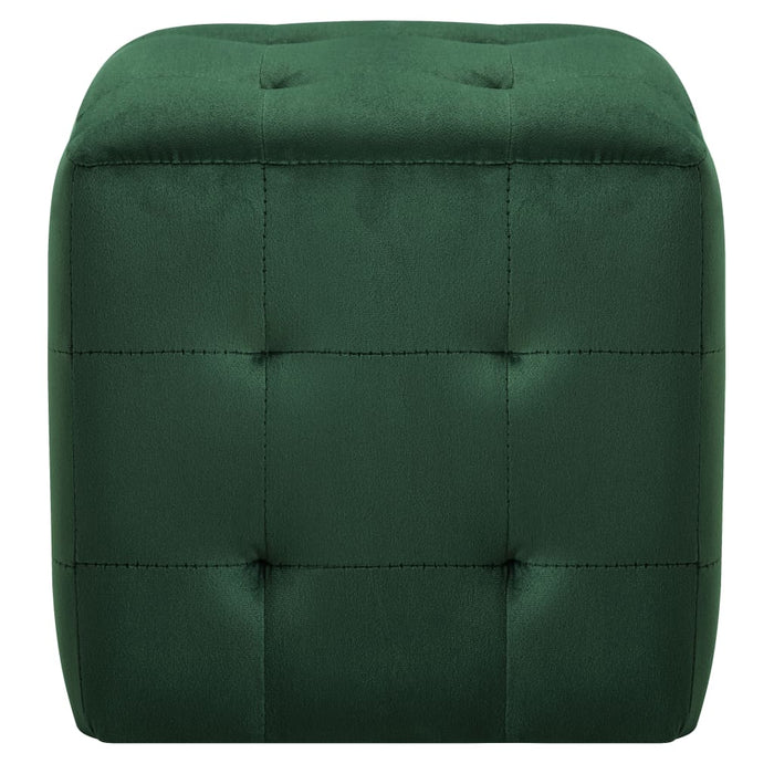 Comodini 2 pz Verde 30x30x30 cm in Tessuto Vellutato 249019