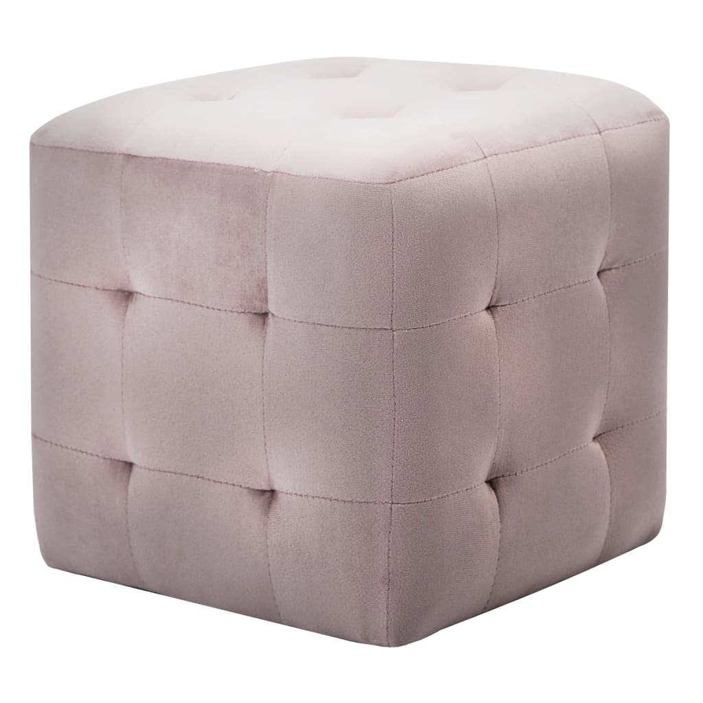 Comodini 2 pz Rosa 30x30x30 cm in Tessuto Vellutato 249020