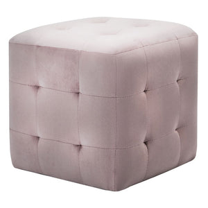 Comodini 2 pz Rosa 30x30x30 cm in Tessuto Vellutato 249020